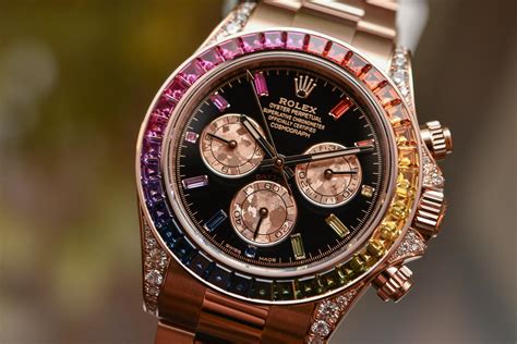 rolex rainbow everose daytona price|rolex daytona black and gold.